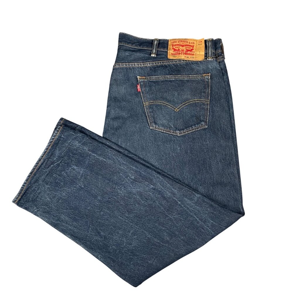 Levi's Men's 501 Straight Leg Jeans W46 L30 Classic Button Fly Denim Blue